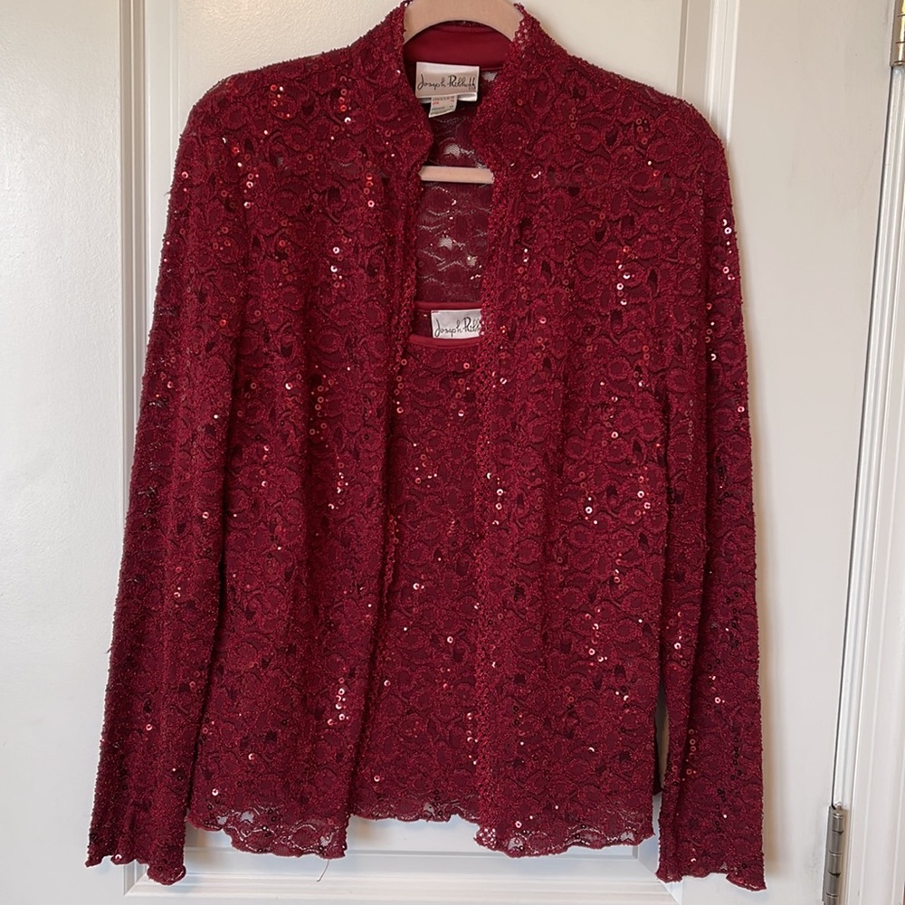 Designer Joseph Ribkoff 2-Piece Design Embellished Camisole And Jacket